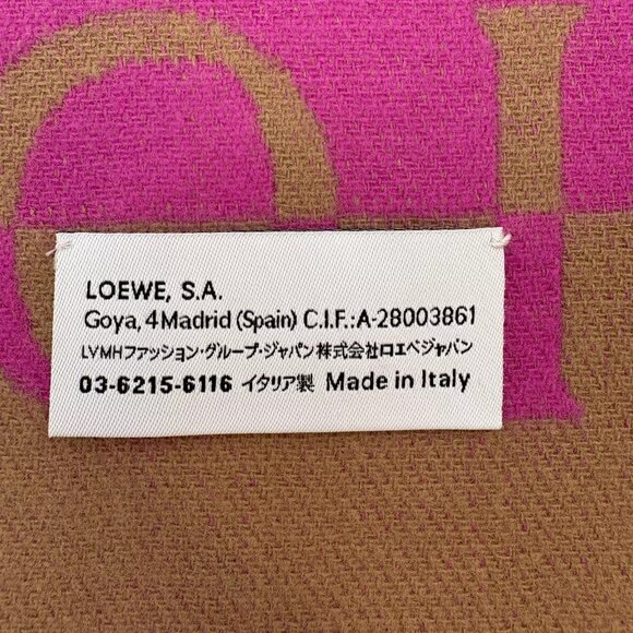 Authentic LOEWE Logo Muffler Scarf Brown Cashmere - Picture 8 of 15